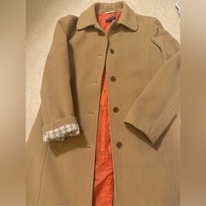 Lands' End Tan Pea Coat